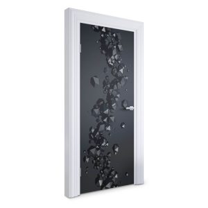 Naklejka na drzwi Czarne kryształy 85×205 cm Fototapeta 468581