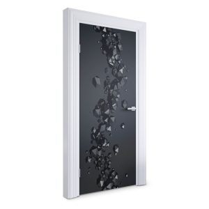 Naklejka na drzwi Czarne kryształy 95×205 cm Fototapeta 468600
