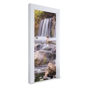 Naklejka na drzwi Kaczka na wodospadzie 75×205 cm Fototapeta 468589