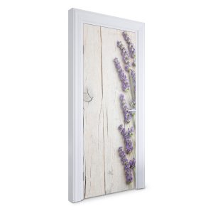 Naklejka na drzwi Lawenda na drewnie 75×205 cm Fototapeta 468609 Naklejka na drzwi Lawenda na drewnie 75×205 cm Fototapeta 468609