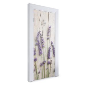 Naklejka na drzwi Lawenda na drewnie 75×205 cm Fototapeta 468576 Naklejka na drzwi Lawenda na drewnie 75×205 cm Fototapeta 468576
