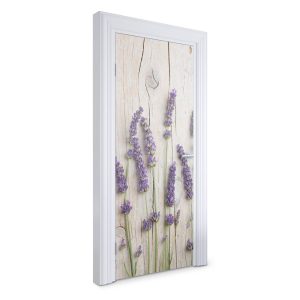 Naklejka na drzwi Lawenda na drewnie 85×205 cm Fototapeta 468584 Naklejka na drzwi Lawenda na drewnie 85×205 cm Fototapeta 468584