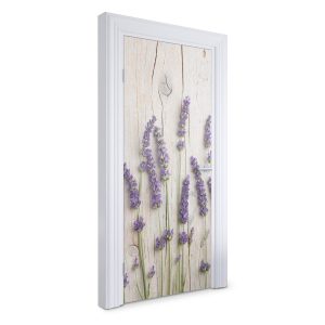 Naklejka na drzwi Lawenda na drewnie 95×205 cm Fototapeta 468597 Naklejka na drzwi Lawenda na drewnie 95×205 cm Fototapeta 468597