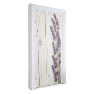 Naklejka na drzwi Lawenda na drewnie 95×205 cm Fototapeta 468559 Naklejka na drzwi Lawenda na drewnie 95×205 cm Fototapeta 468559
