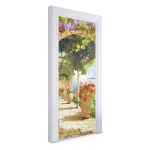 Naklejka na drzwi Śródziemnomorski ogród 75×205 cm 468585 Naklejka na drzwi Śródziemnomorski ogród 75×205 cm 468585