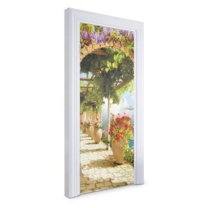 Naklejka na drzwi Śródziemnomorski ogród 85×205 cm 468568 Naklejka na drzwi Śródziemnomorski ogród 85×205 cm 468568