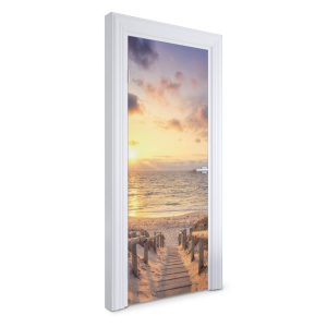 Naklejka na drzwi Zachód nad morzem 75×205 cm Fototapeta 468573