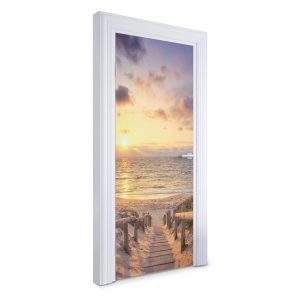 Naklejka na drzwi Zachód nad morzem 85×205 cm Fototapeta 468570