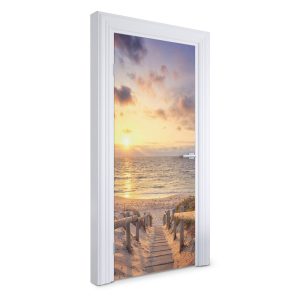 Naklejka na drzwi Zachód nad morzem 95×205 cm Fototapeta 468592