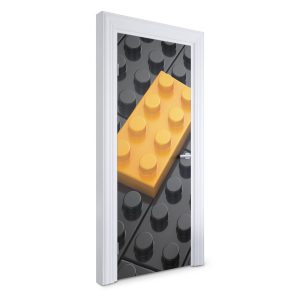 Naklejka na drzwi Żółty klocek 75×205 cm Fototapeta 382988