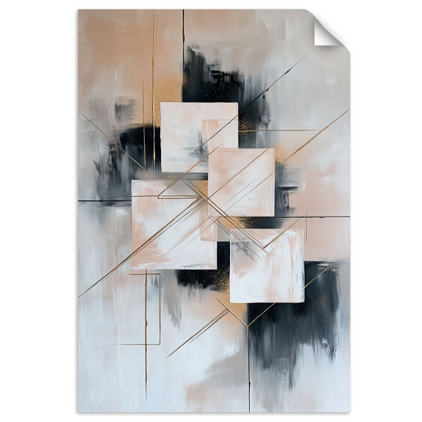 Naklejka na ścianę do salonu Feeby Abstrakcja Geometryczne Kwadraty 30x45 733669