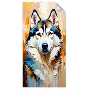 Naklejka na ścianę do salonu Feeby Husky syberyjski Pies Zwierzę 100×200 734592 Naklejka na ścianę do salonu Feeby Husky syberyjski Pies Zwierzę 100×200 734592