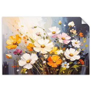 Naklejka na ścianę do salonu Feeby Kolorowe polne kwiaty natura 150×100 733122 Naklejka na ścianę do salonu Feeby Kolorowe polne kwiaty natura 150×100 733122