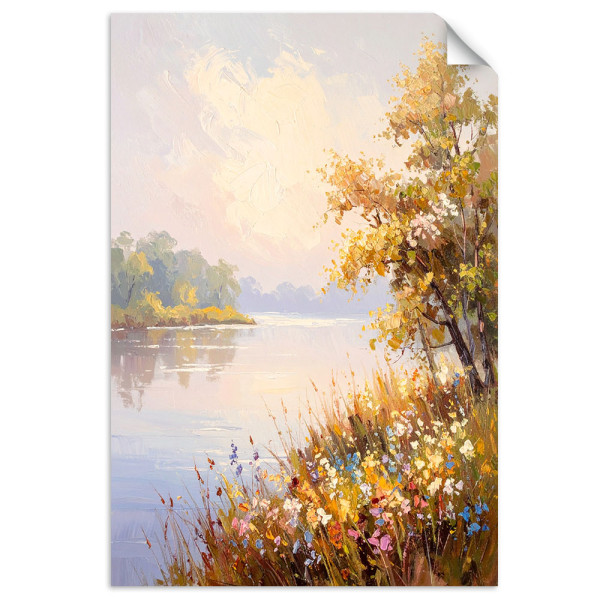 Naklejka na ścianę do salonu Feeby Krajobraz Rzeka Drzewa Natura 80x120 733059