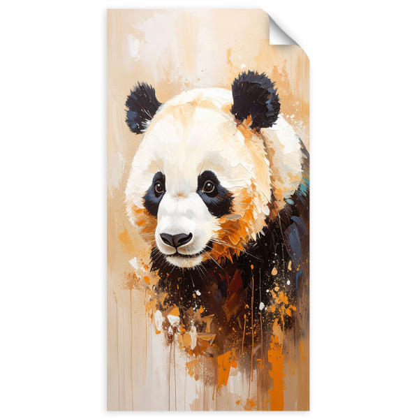 Naklejka na ścianę do salonu Feeby Panda Zwierzę jak Malowany 100x200 732681