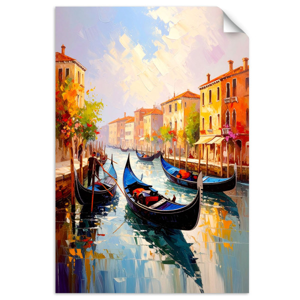 Naklejka na ścianę do salonu Feeby Wenecja Miasto Gondole Włochy 90x130 733135