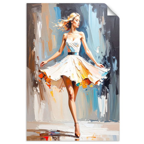 Naklejka na ścianę do salonu sypialni Feeby Kobieta w białej sukience 30x45 734416