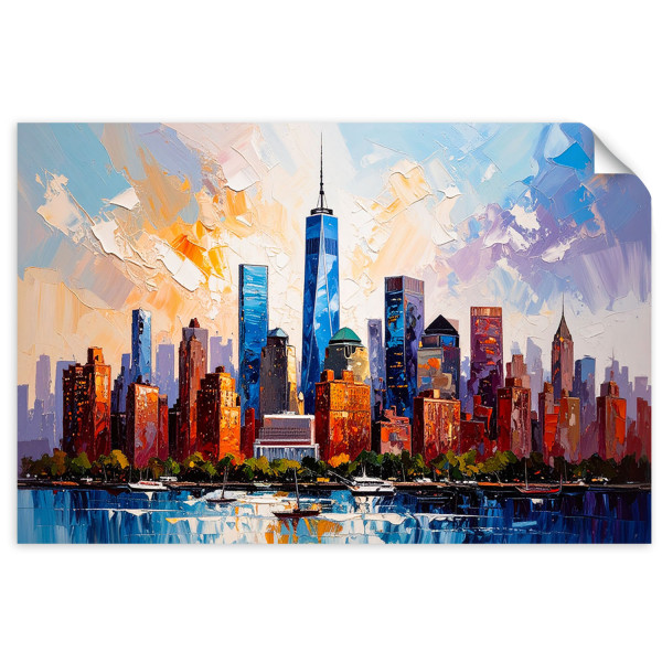 Naklejka na ścianę do salonu sypialni Feeby Nowy Jork Manhattan 45x30 733077