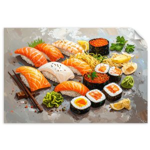 Naklejka na ścianę do salonu sypialni Feeby Sushi Jedzenie 130×90 733698 Naklejka na ścianę do salonu sypialni Feeby Sushi Jedzenie 130×90 733698