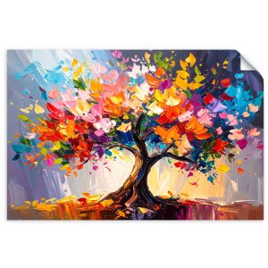 Naklejka na ścianę Feeby 3D Kolorowe Kwitnące Drzewo Życia 60×40 732722 Naklejka na ścianę Feeby 3D Kolorowe Kwitnące Drzewo Życia 60×40 732722