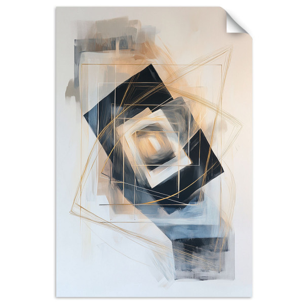 Naklejka na ścianę Feeby Abstrakcja Kształty Geometria Beżowy 60x90 734106