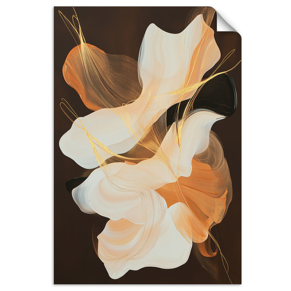 Naklejka na ścianę Feeby Abstrakcja Kształty Plamy Pomarańczowy 60x90 734441