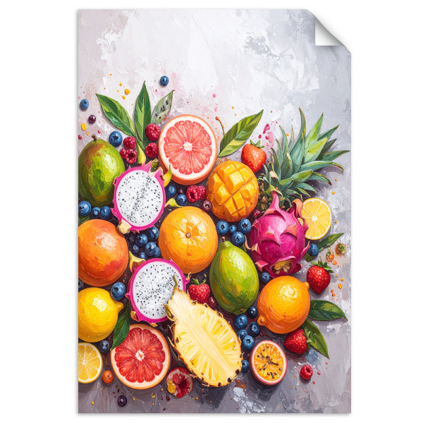 Naklejka na ścianę Feeby Egzotyczne Kolorowe owoce 60x90 734362