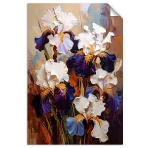 Naklejka na ścianę Feeby Irysy Kwiaty imitacja farby olejnej 90×130 733194 Naklejka na ścianę Feeby Irysy Kwiaty imitacja farby olejnej 90×130 733194