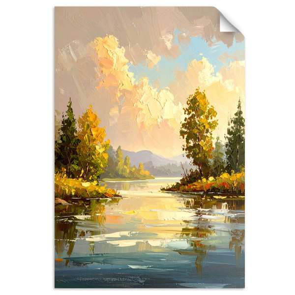 Naklejka na ścianę Feeby Jezioro Drzewa Pejzaż Natura 30x45 734456