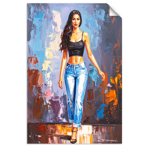 Naklejka na ścianę Feeby Kobieta w jeansach 20x30 734257