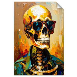 Naklejka na ścianę Feeby Kolorowa Czaszka w okularach 30×45 733757 Naklejka na ścianę Feeby Kolorowa Czaszka w okularach 30×45 733757