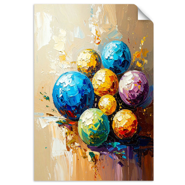Naklejka na ścianę Feeby Kolorowe Kule Plamy efekt farby olejnej 40x60 734022