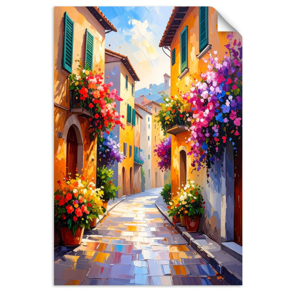 Naklejka na ścianę Feeby Kolorowe Piękne Włoskie Uliczki 80x120 733755