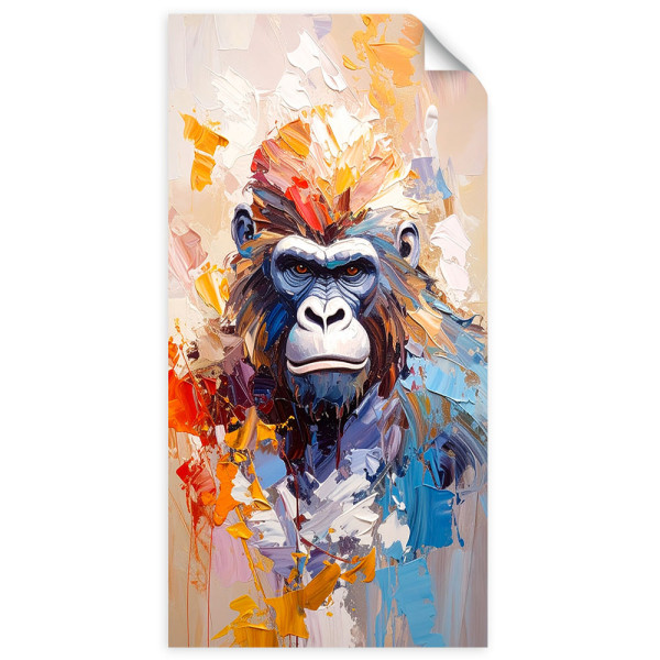 Naklejka na ścianę Feeby Kolorowy Goryl Abstrakcja farba 60x120 733707