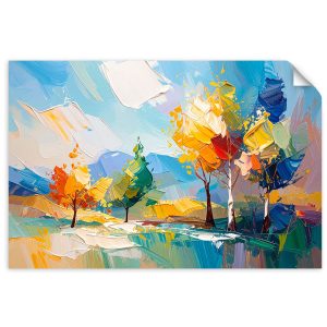 Naklejka na ścianę Feeby Kolorowy Pejzaż Drzewa Las 150×100 733745 Naklejka na ścianę Feeby Kolorowy Pejzaż Drzewa Las 150×100 733745