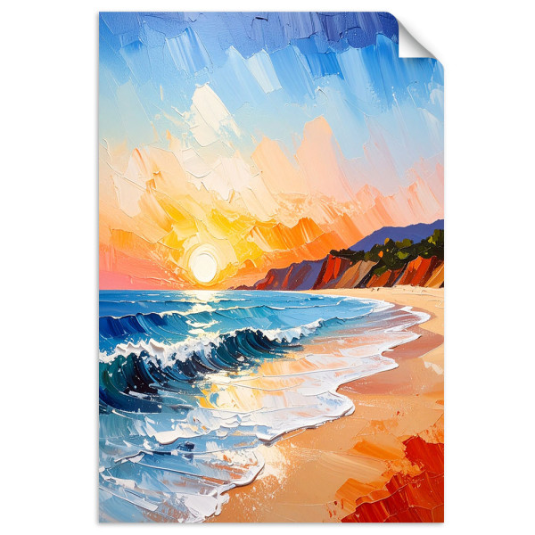 Naklejka na ścianę Feeby Pejzaż Morze Plaża Zachód słońca 80x120 734354