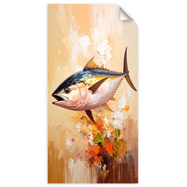 Naklejka na ścianę Feeby Ryba Morze imitacja farby 100x200 733901