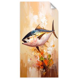 Naklejka na ścianę Feeby Ryba Morze imitacja farby 40×80 733399
