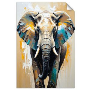 Naklejka na ścianę Feeby Słoń imitacja farby olejnej 100×150 734077 Naklejka na ścianę Feeby Słoń imitacja farby olejnej 100×150 734077