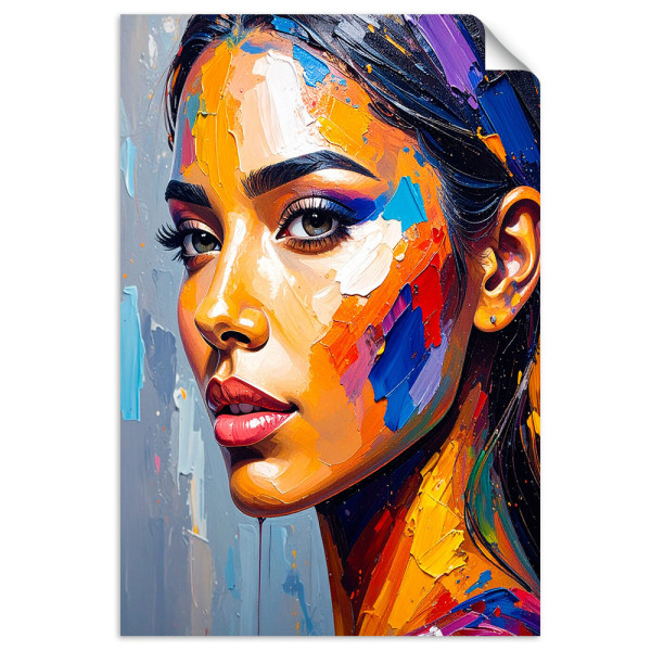 Naklejka na ścianę Feeby Twarz Pieknej Kobiety Malowany 60x90 732969