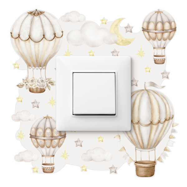 Naklejka Pod Włącznik Balony pośród chmur 20x20cm 796686