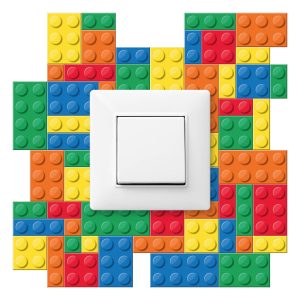 Naklejka Pod Włącznik Kolorowe klocki lego 20x20cm 796687 Naklejka Pod Włącznik Kolorowe klocki lego 20x20cm 796687