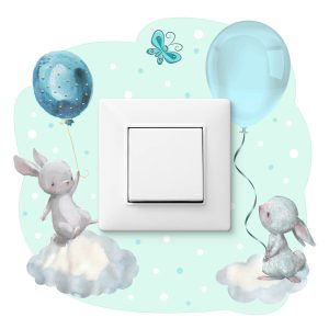 Naklejka Pod Włącznik Króliczek na chmurce 20x20cm 796683 Naklejka Pod Włącznik Króliczek na chmurce 20x20cm 796683