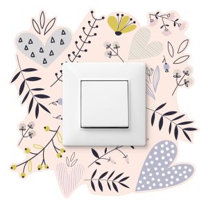 Naklejka Pod Włącznik Kwiatki w stylu skandynawskim 20x20cm 796704 Naklejka Pod Włącznik Kwiatki w stylu skandynawskim 20x20cm 796704