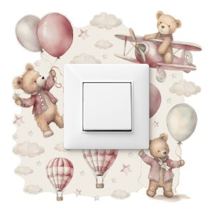Naklejka Pod Włącznik Słodkie misie 20x20cm 796691 Naklejka Pod Włącznik Słodkie misie 20x20cm 796691