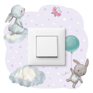 Naklejka Pod Włącznik Urocze króliczki 20x20cm 796696 Naklejka Pod Włącznik Urocze króliczki 20x20cm 796696