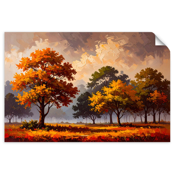 Naklejka samoprzylepna do salonu Feeby Jesienny Las Drzewa Krajobraz 45x30 732962