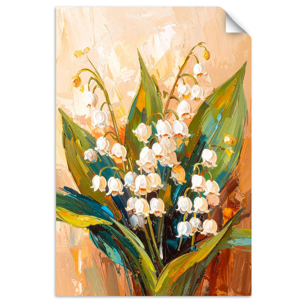 Naklejka samoprzylepna do salonu Feeby Konwalie Kwiaty Rośliny Natura 30x45 734408