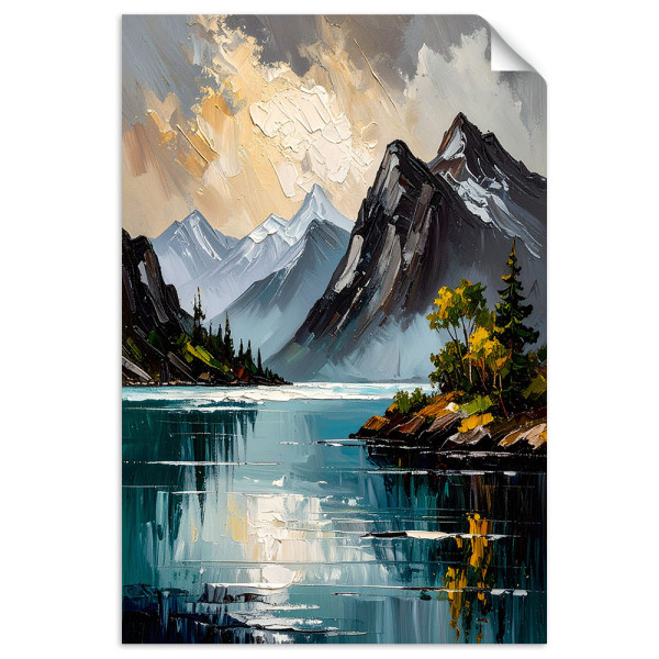 Naklejka samoprzylepna do salonu Feeby Krajobraz Jezioro Góry Natura 60x90 732711