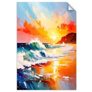 Naklejka samoprzylepna do salonu Feeby Morze Plaża Zachód słońca 70×100 733433 Naklejka samoprzylepna do salonu Feeby Morze Plaża Zachód słońca 70×100 733433